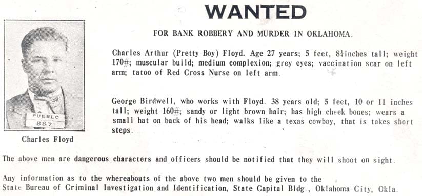 Wanted notice for Charles Floyd